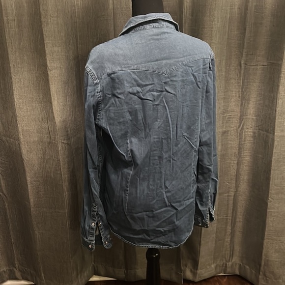 Blue Denim Look ASOS Button Uo - Picture 4 of 6